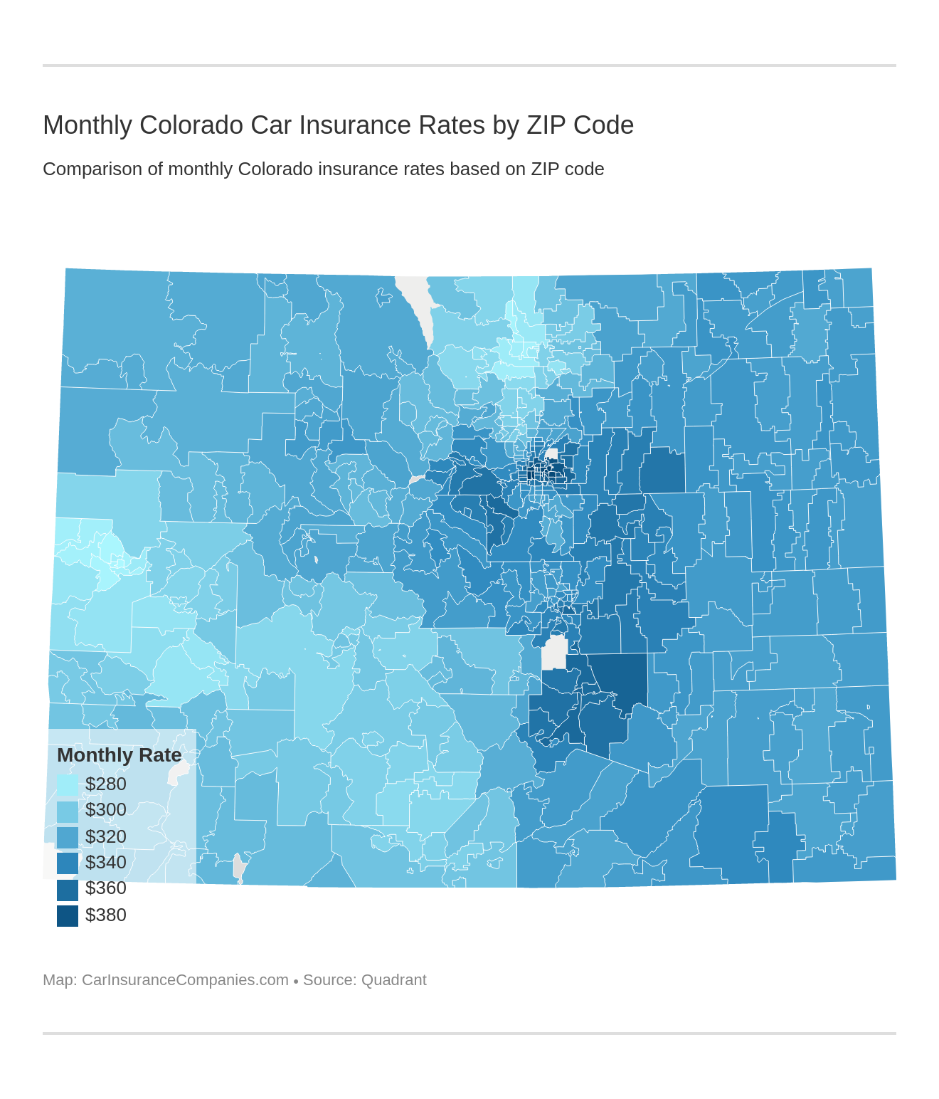 Monthly Colorado Car Insurance Rates by ZIP Code Monthly Colorado Car Insurance Rates by ZIP Code