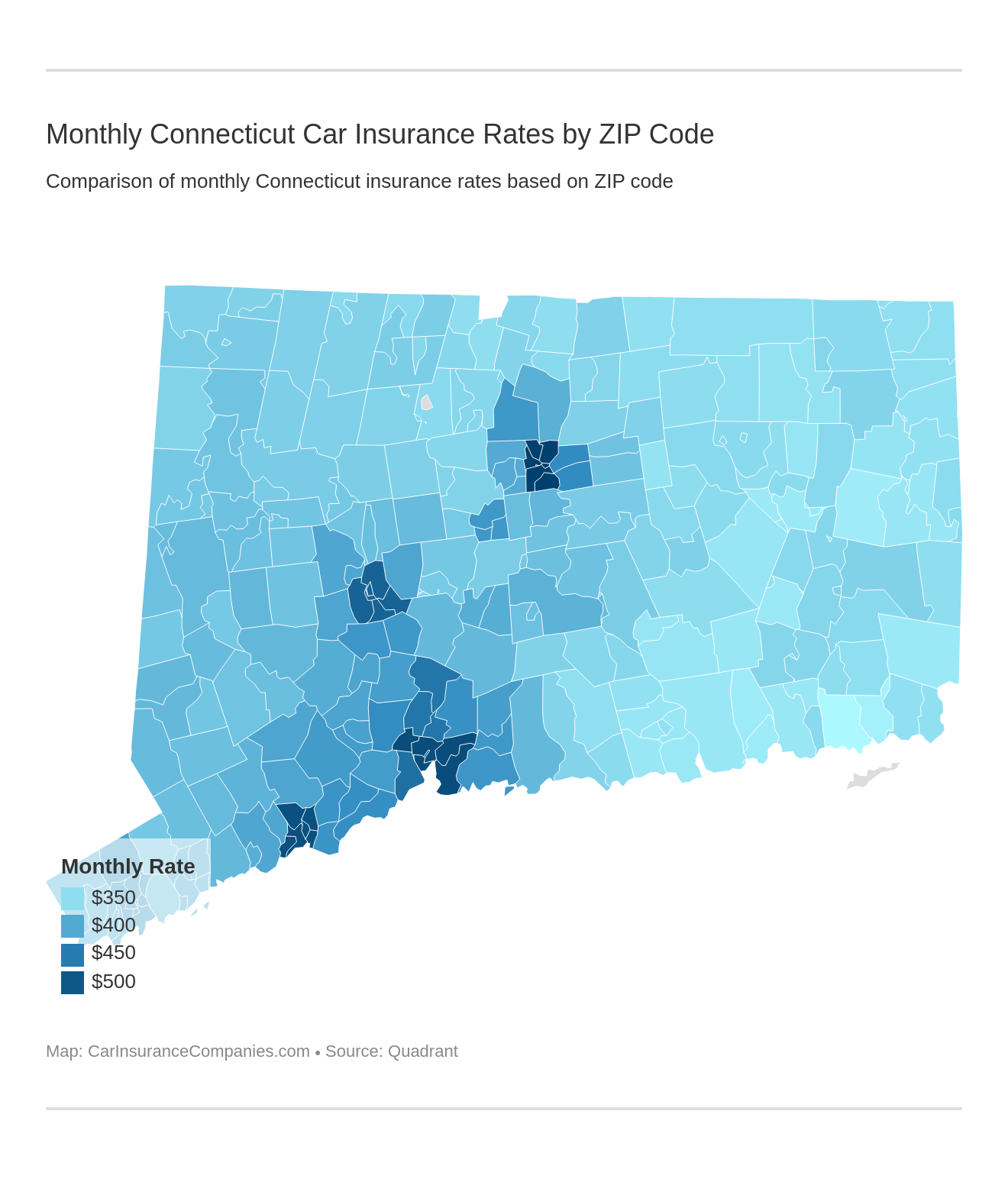 Monthly Connecticut Car Insurance Rates by ZIP Code Monthly Connecticut Car Insurance Rates by ZIP Code