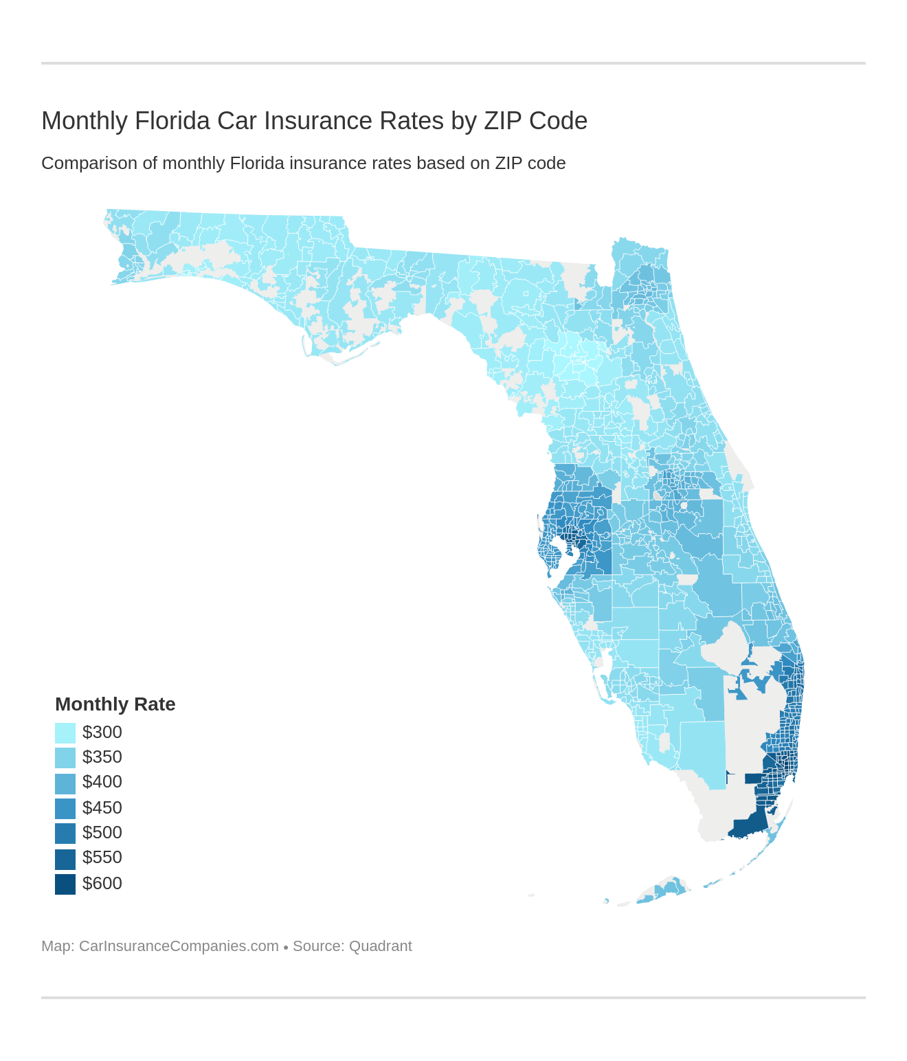 Monthly Florida Car Insurance Rates by ZIP Code Monthly Florida Car Insurance Rates by ZIP Code