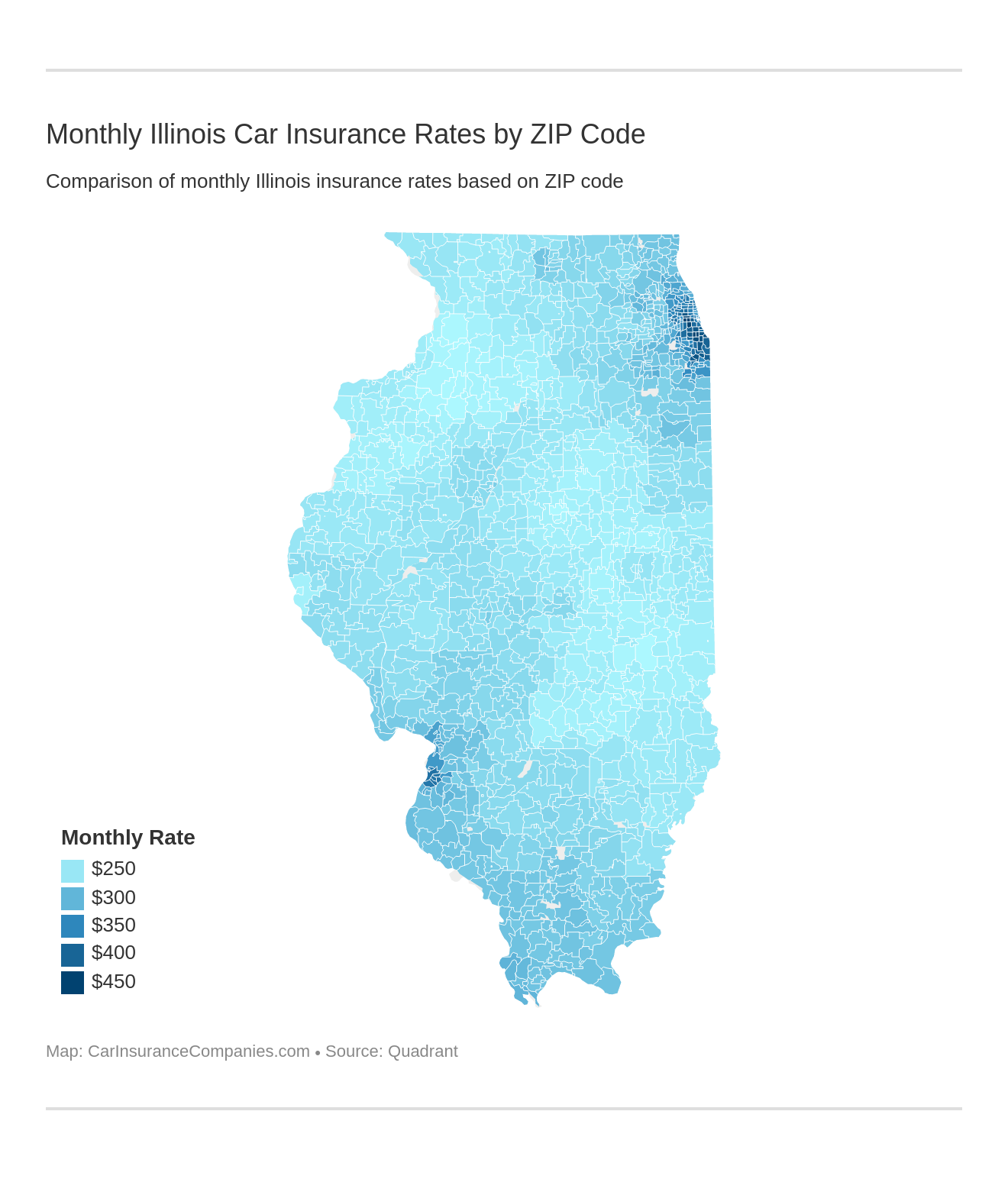 Monthly Illinois Car Insurance Rates by ZIP Code Monthly Illinois Car Insurance Rates by ZIP Code
