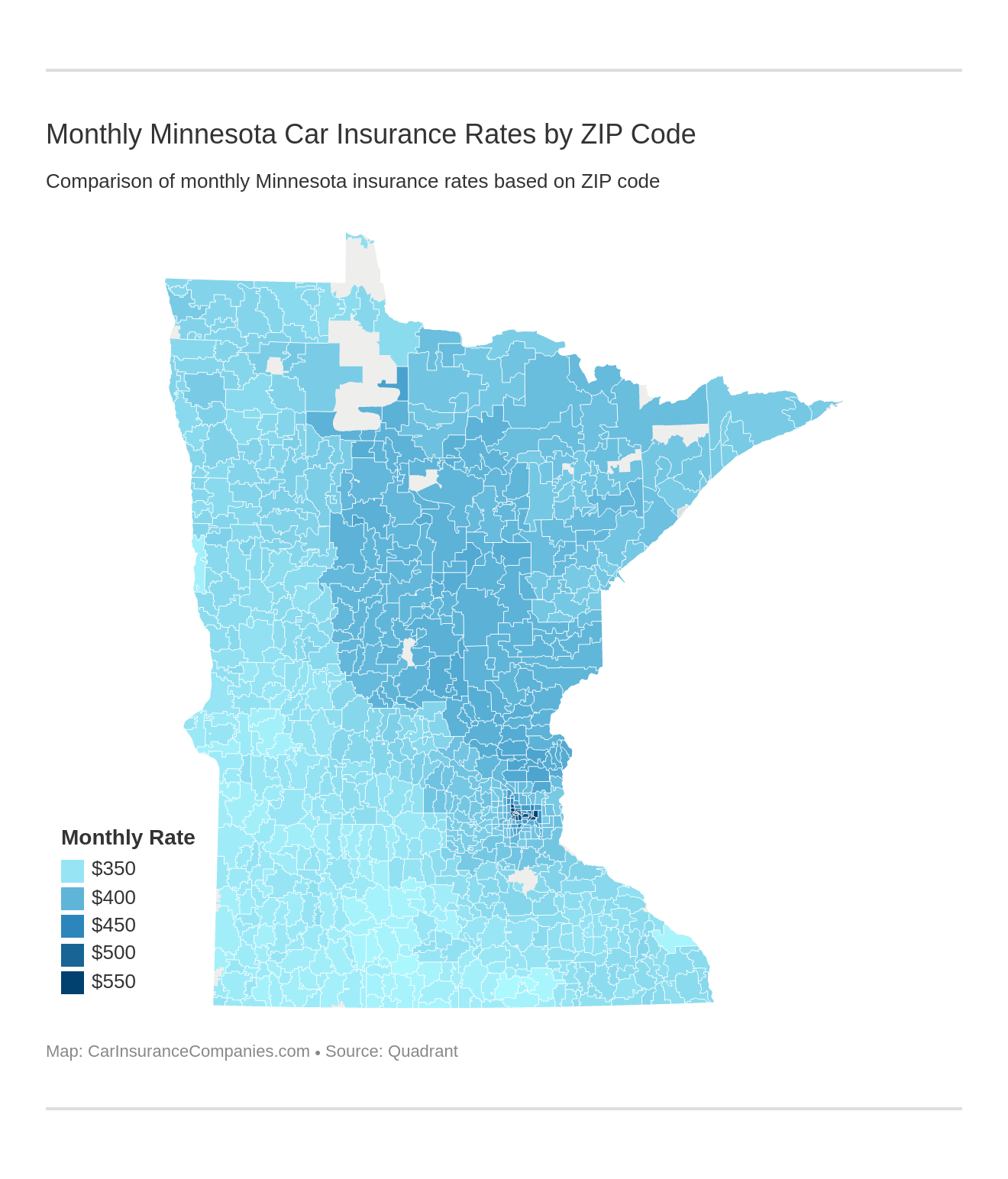 Monthly Minnesota Car Insurance Rates by ZIP Code Monthly Minnesota Car Insurance Rates by ZIP Code
