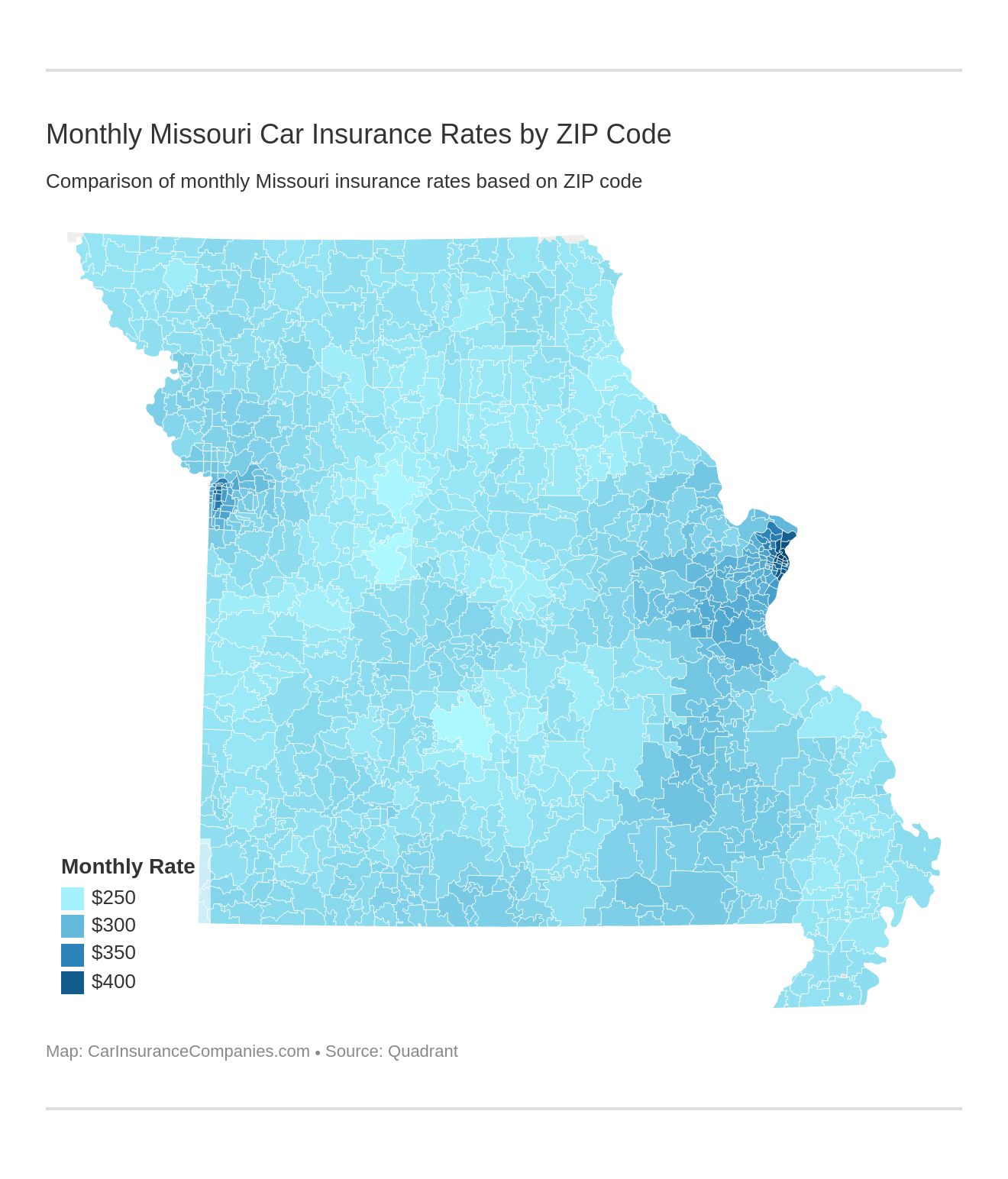 Monthly Missouri Car Insurance Rates by ZIP Code Monthly Missouri Car Insurance Rates by ZIP Code