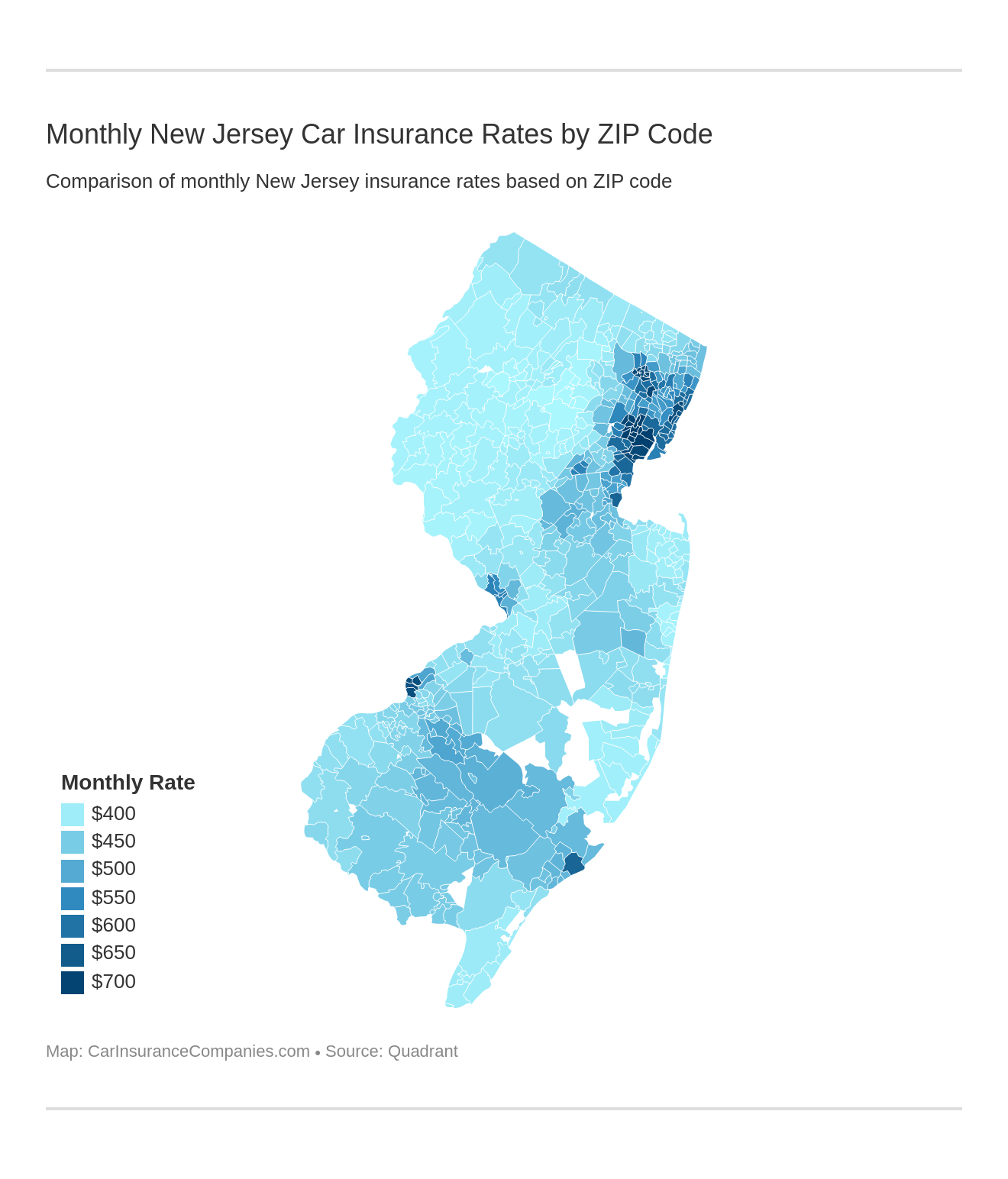 Monthly New Jersey Car Insurance Rates by ZIP Code Monthly New Jersey Car Insurance Rates by ZIP Code