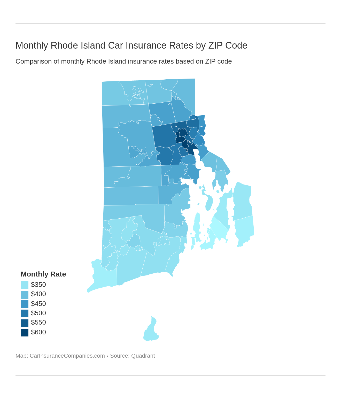 Monthly Rhode Island Car Insurance Rates by ZIP Code Monthly Rhode Island Car Insurance Rates by ZIP Code