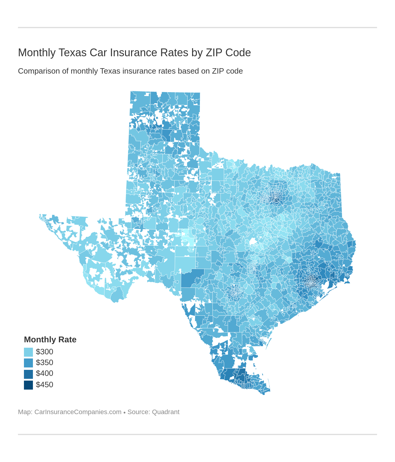 Monthly Texas Car Insurance Rates by ZIP Code Monthly Texas Car Insurance Rates by ZIP Code