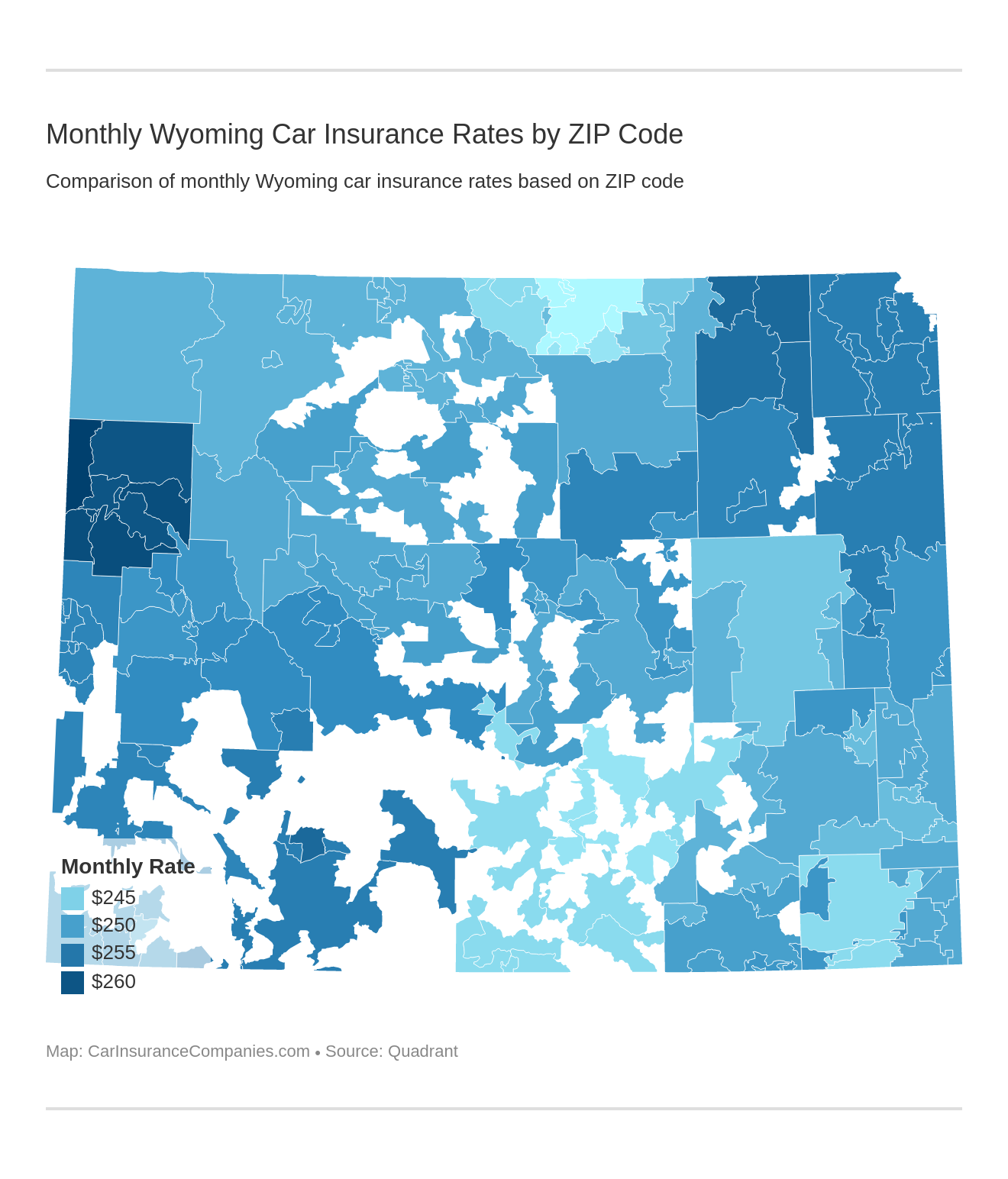 Monthly Wyoming Car Insurance Rates by ZIP Code Monthly Wyoming Car Insurance Rates by ZIP Code